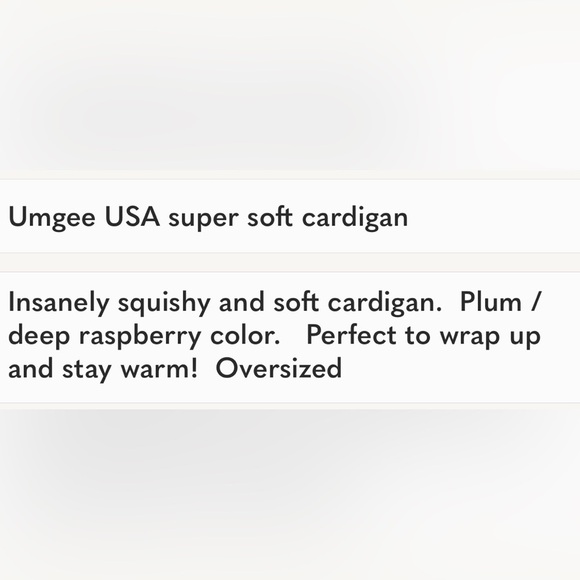 Umgee USA super soft cardigan. - Picture 6 of 6
